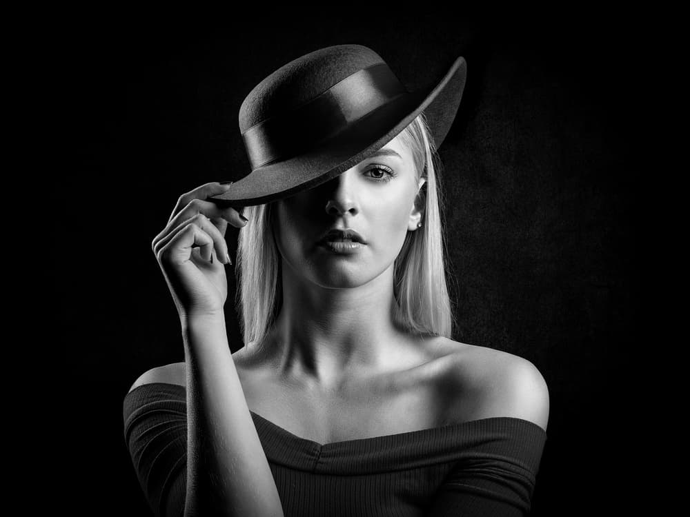 Mysterious Woman Hat by Luc Stalmans — canvas wall art