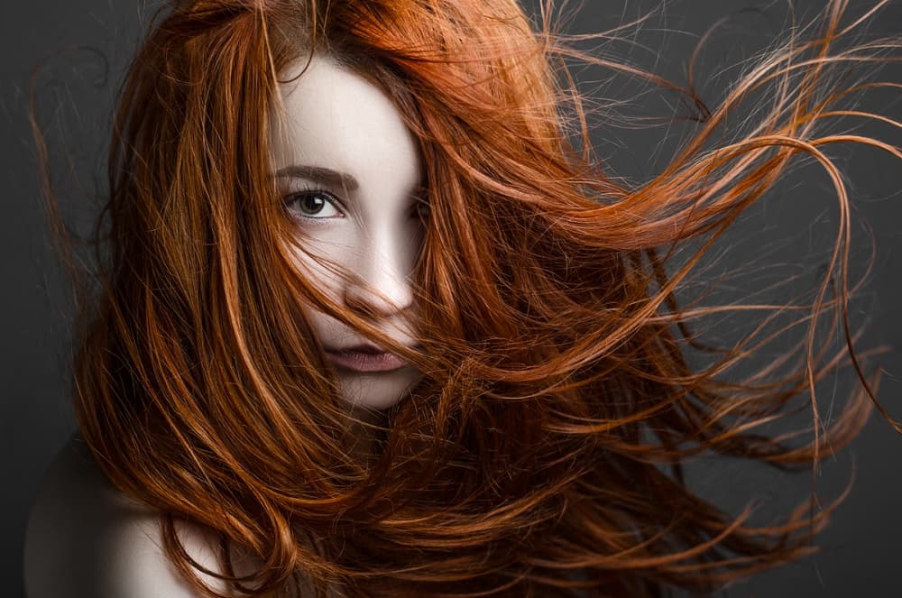 Flowing Red Hair Portrait by HIM — canvas wall art