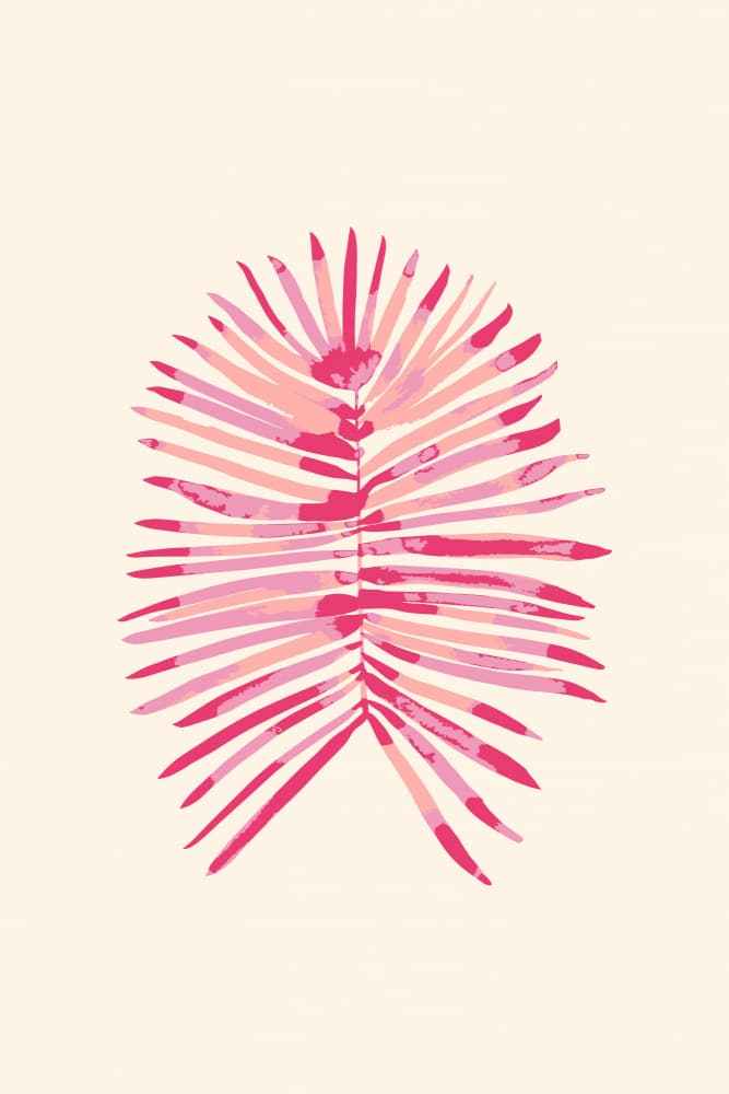 Vibrant Pink Palm Frond by Karen Menzenbach — canvas wall art