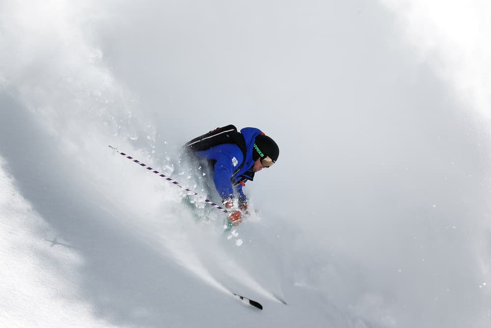 Deep Snow Skiing by Jakob Sanne — canvas wall art