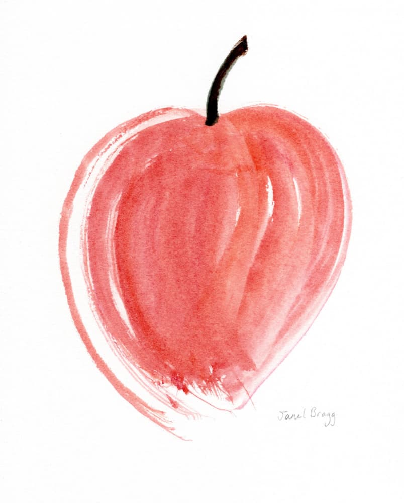 Abstract Red Apple by Janel Bragg — canvas wall art