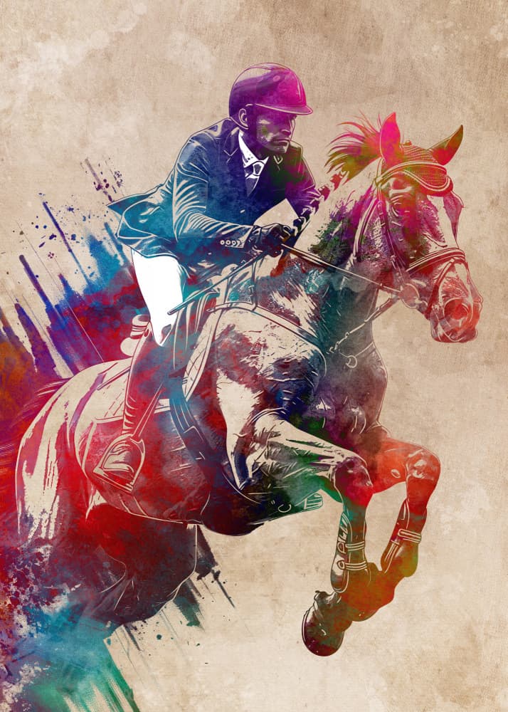 Sport Horserider art by Justyna Jaszke — canvas wall art