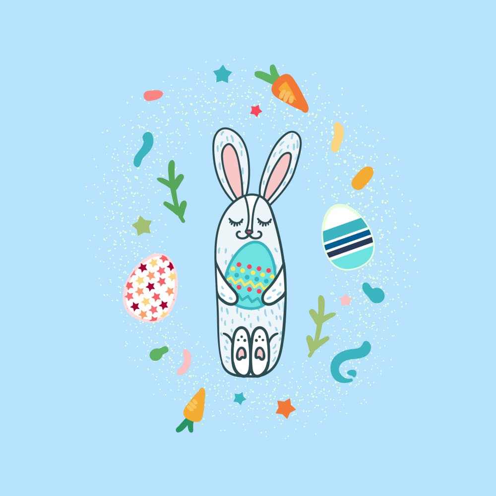 Whimsical Easter Bunny by Marika Barsrsind — canvas wall art