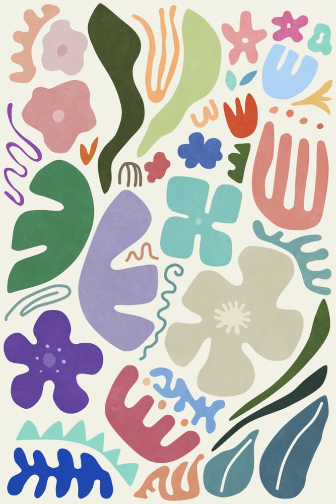 Playful Botanical Cutouts by amini54 — canvas wall art