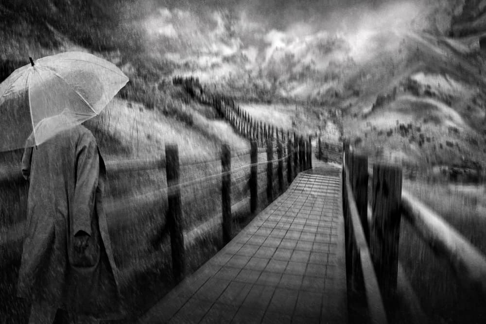 Solitary Walk In Rain by Ekkachai Khemkum — canvas wall art