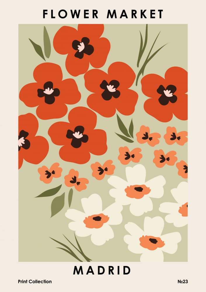 Flower Market Madrid by NKTN — canvas wall art