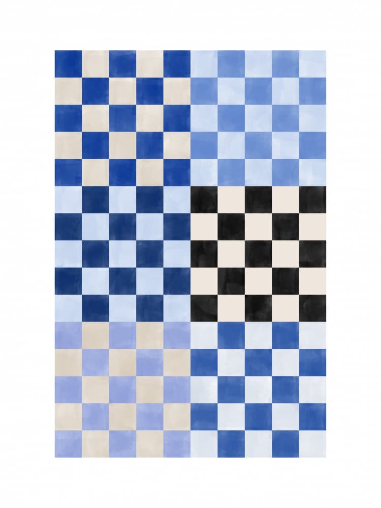 Varying Checkerboard Patterns by Elena Ristova — canvas wall art