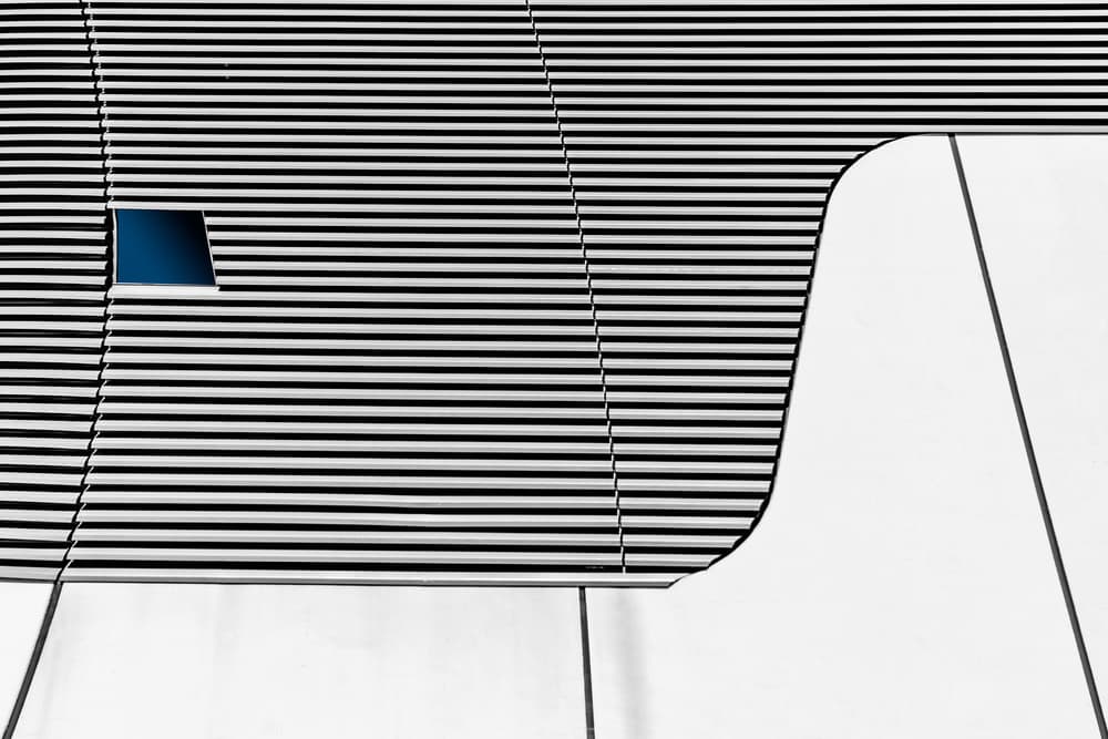 Modern Stripes Blue Window by Luc Vangindertael (laGrange) — canvas wall art