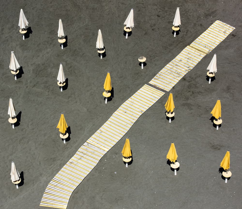 Aerial Beach Umbrellas by Wayne Pearson — canvas wall art