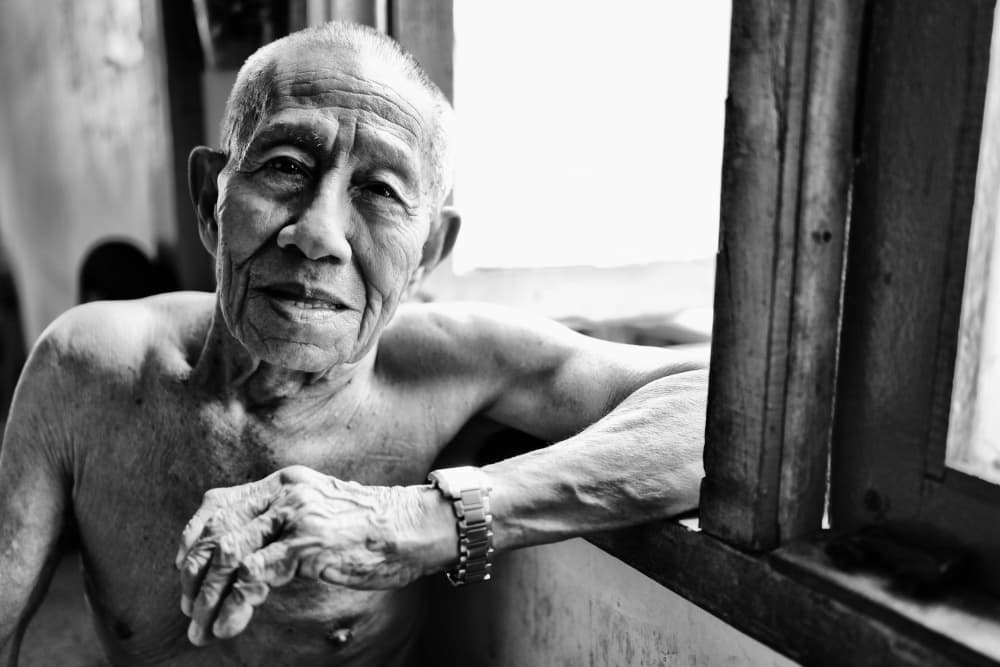 Old Man's Warm Gaze by Kieron Long — canvas wall art
