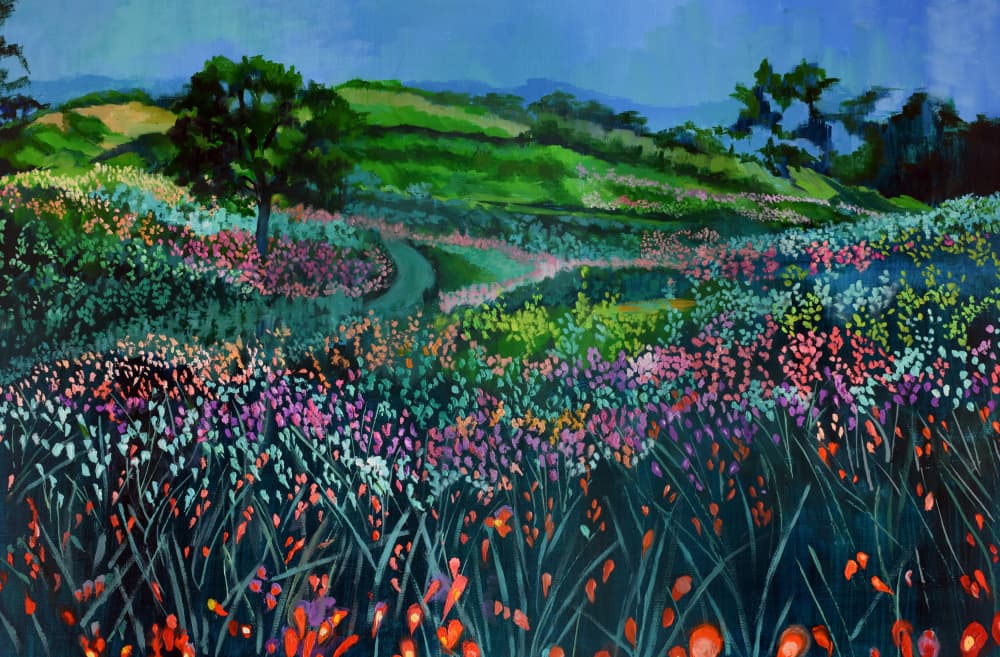 Path Through Wildflowers by Maxine Shore — canvas wall art