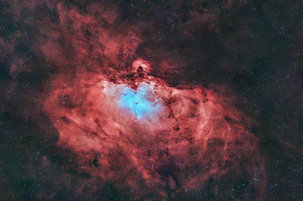 Celestial Red Nebula by Rosa María Rodríguez — canvas wall art