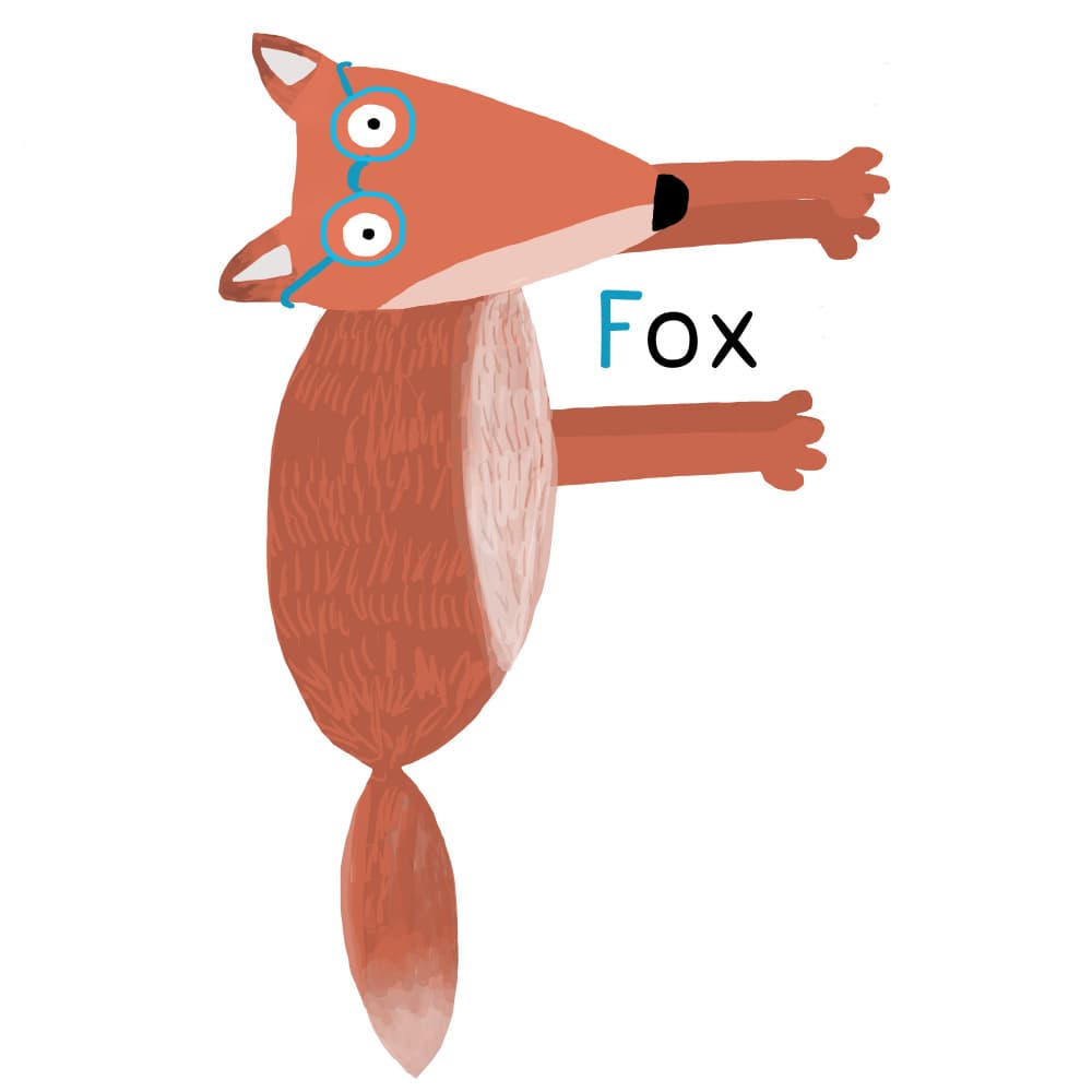 F is for Fox by Carla Daly — canvas wall art