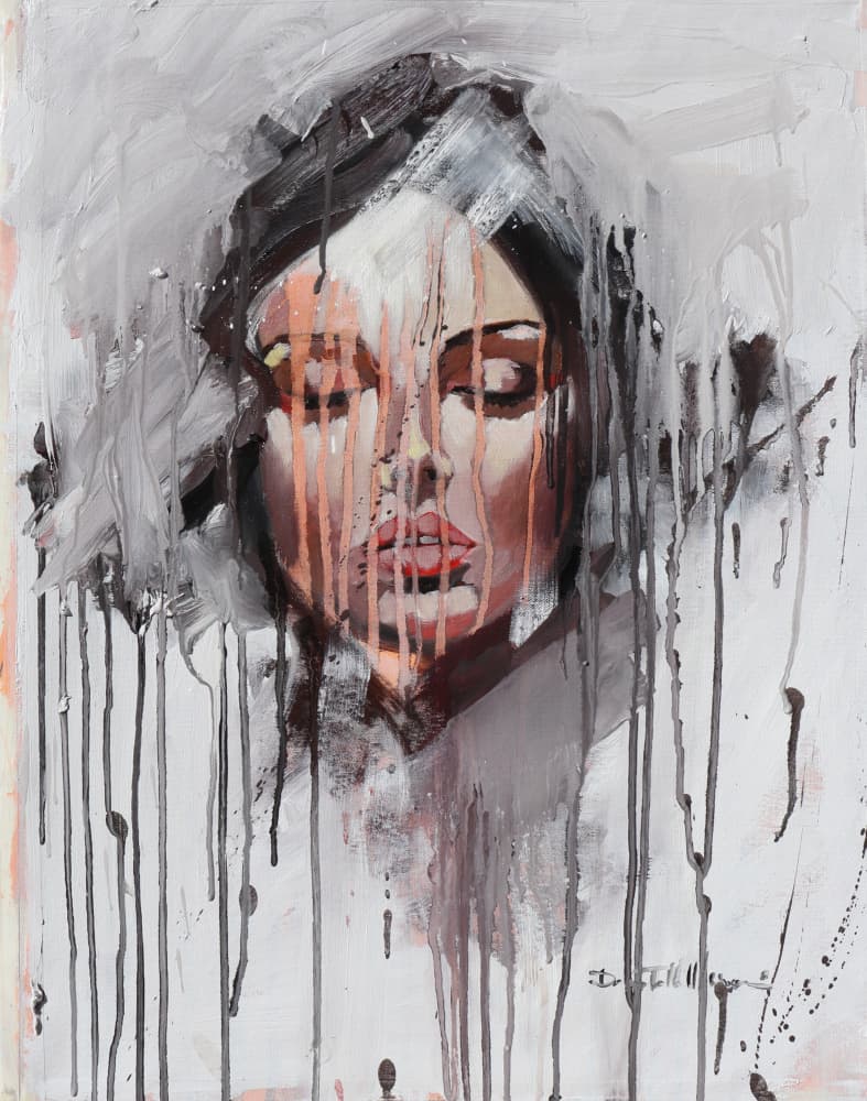 Dripping Woman Portrait by Donatella Marraoni — canvas wall art