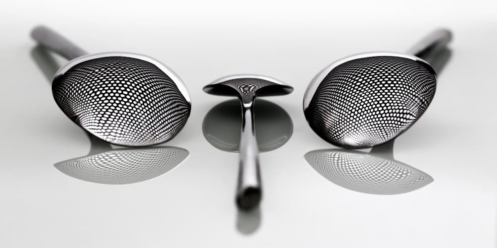 Geometric Spoon Reflections by Leif Løndal — canvas wall art
