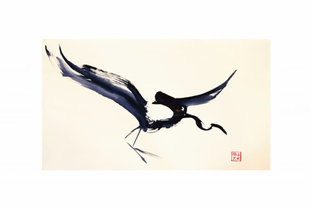 Flying Ink Crane by RodMacIver — canvas wall art