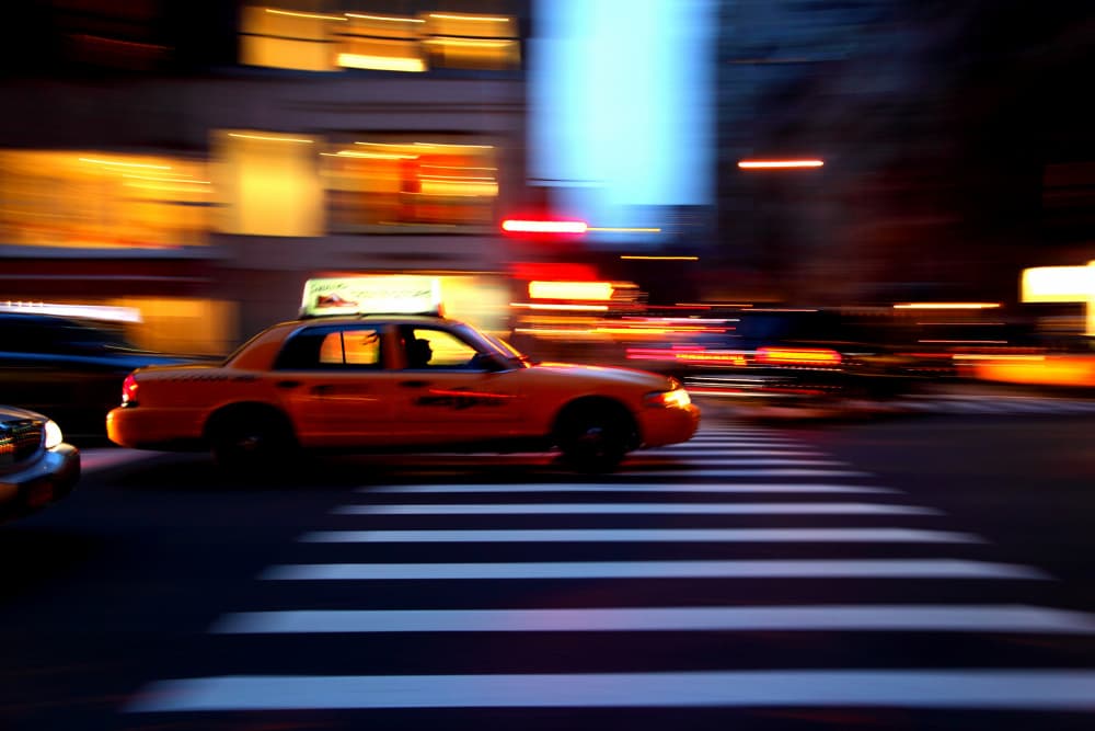 Speeding City Taxi by PASLIER Morgan — canvas wall art