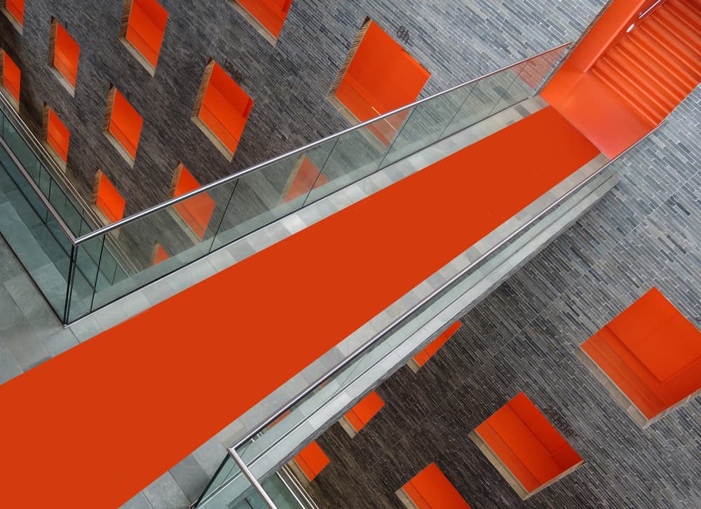 Modern Orange Walkway by Huib Limberg — canvas wall art