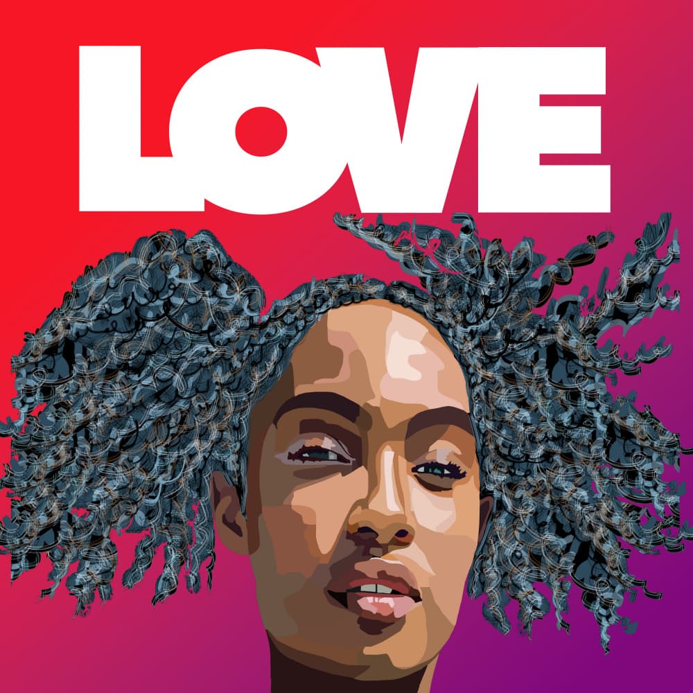 Love Black Woman Portrait by Lynnda Rakos — canvas wall art
