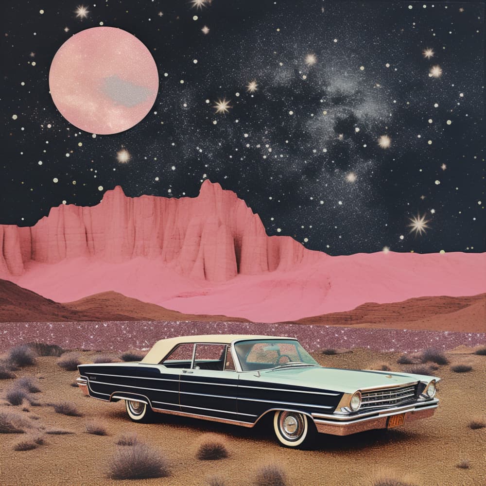 Vintage Car Pink Desert by Samantha Hearn — canvas wall art