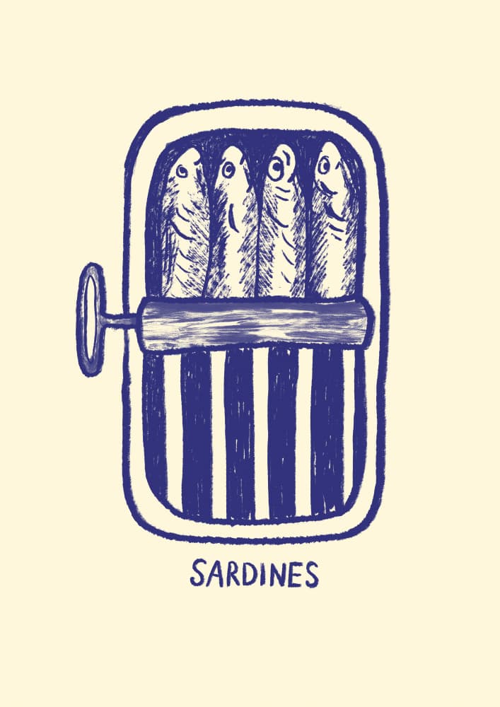 Blue Sardine Can