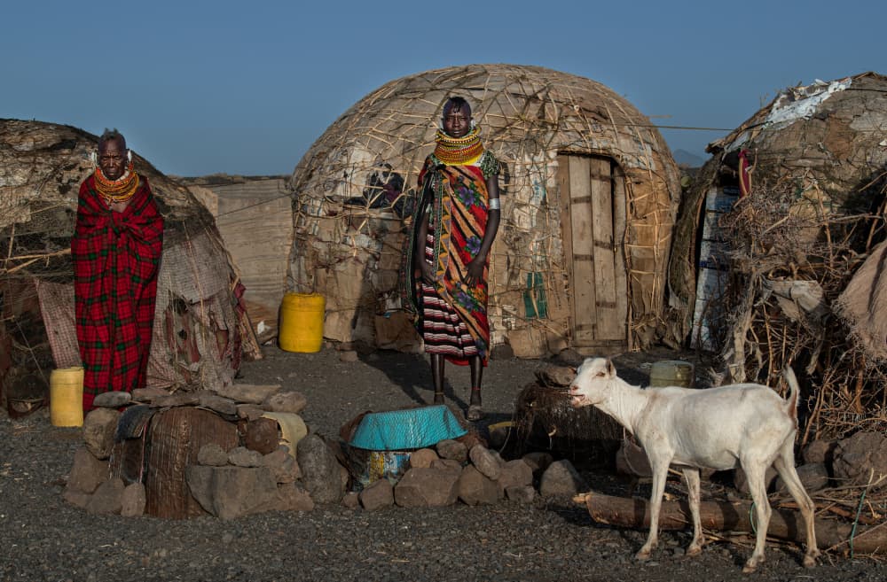 Traditional African Village Scene by Joxe Inazio Kuesta Garmendia — canvas wall art