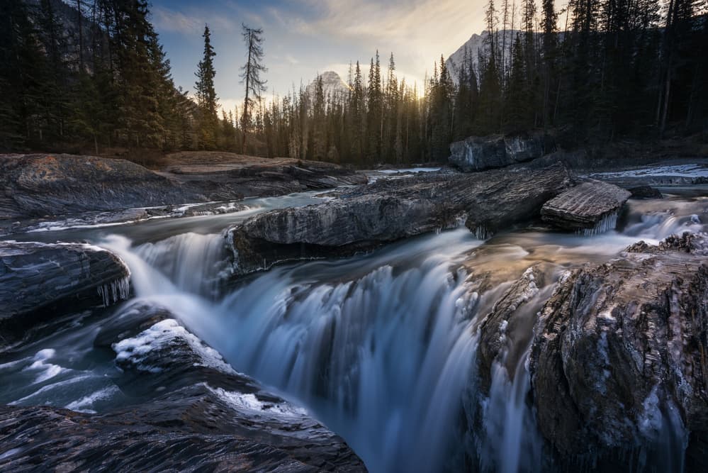 Winter River Cascade by David Martin Castan — canvas wall art