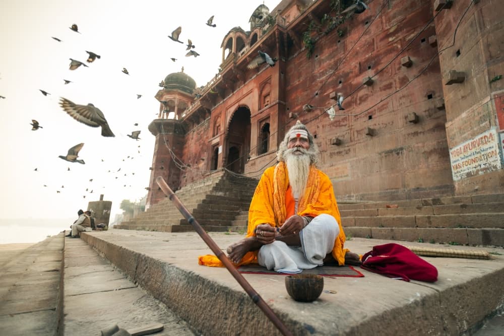 Spiritual Sadhu Ganga River by Rakesh J.V — canvas wall art