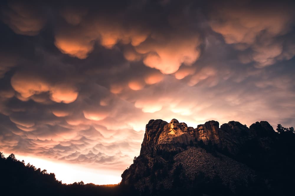 Mount Rushmore Sunset Clouds by Like He — canvas wall art