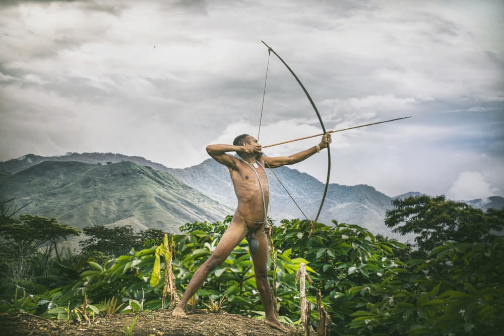 Indigenous Archer in Mountains by Svetlin Yosifov — canvas wall art