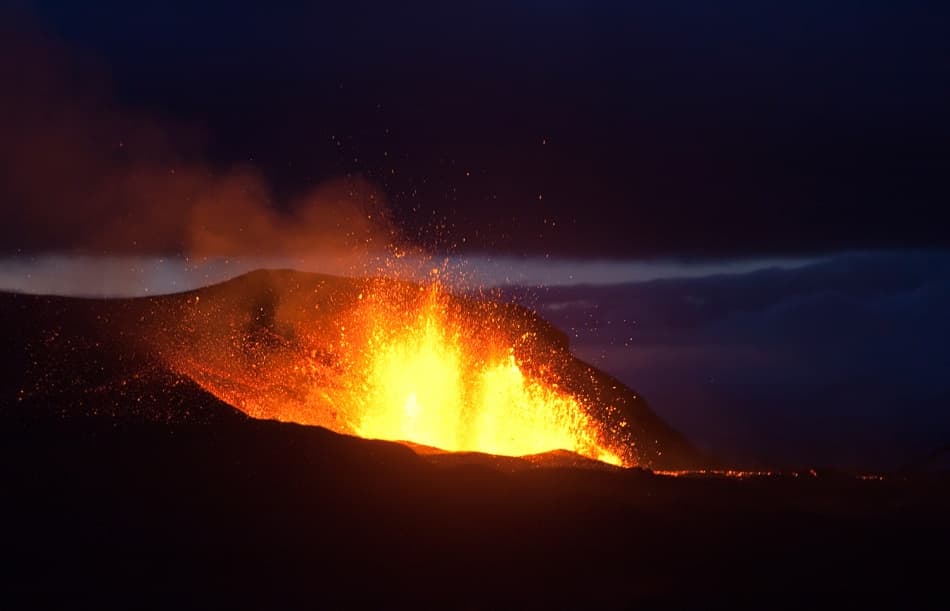 Fiery Night Eruption by Bragi Ingibergsson - BRIN — canvas wall art