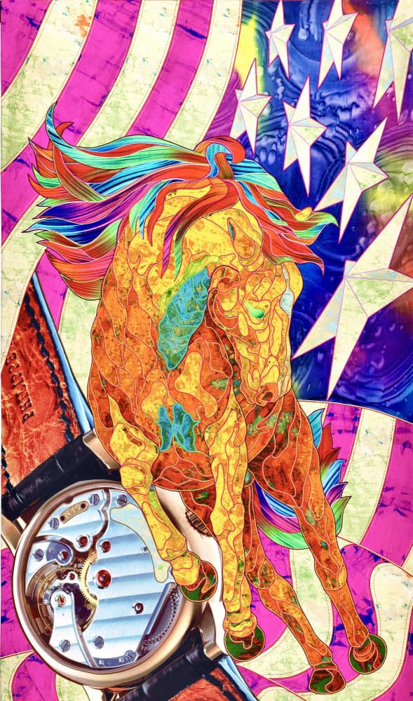 Colorful Patriotic Horse by Kostyantin Malginov — canvas wall art