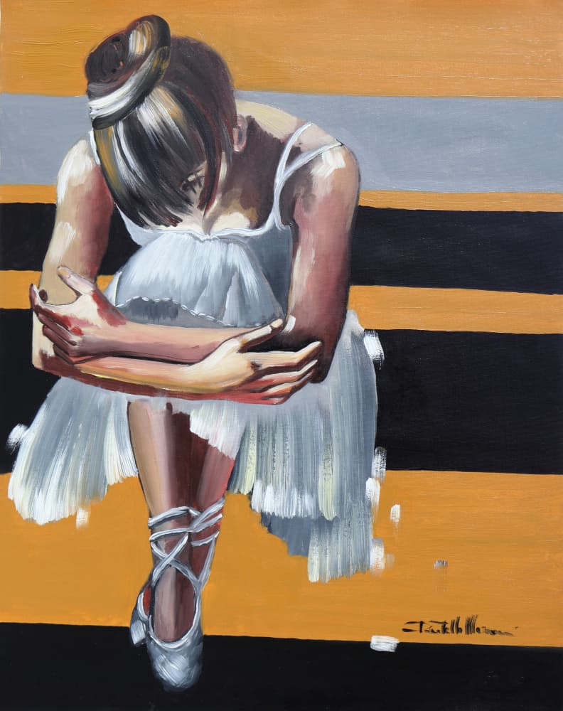 Pensive Ballet Dancer by Donatella Marraoni — canvas wall art
