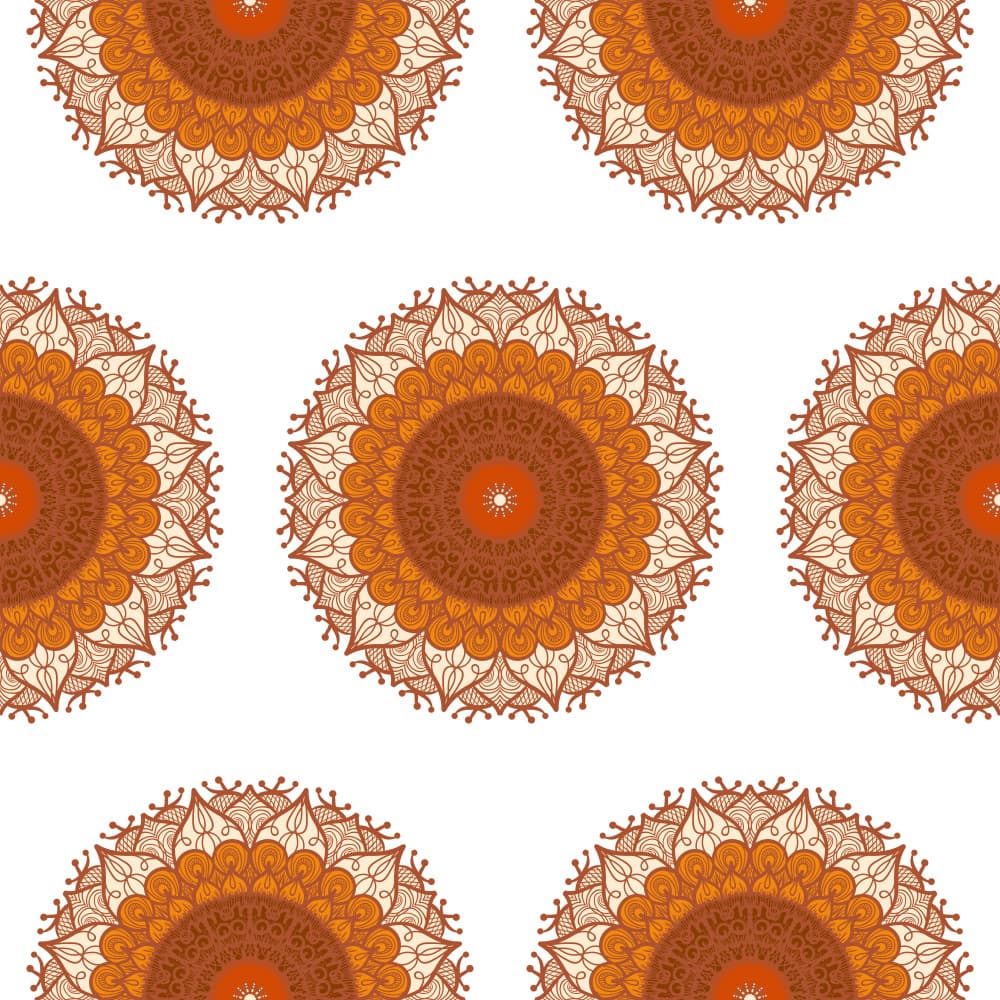 Bohemian Orange Mandalas by Marika Barsrsind — canvas wall art