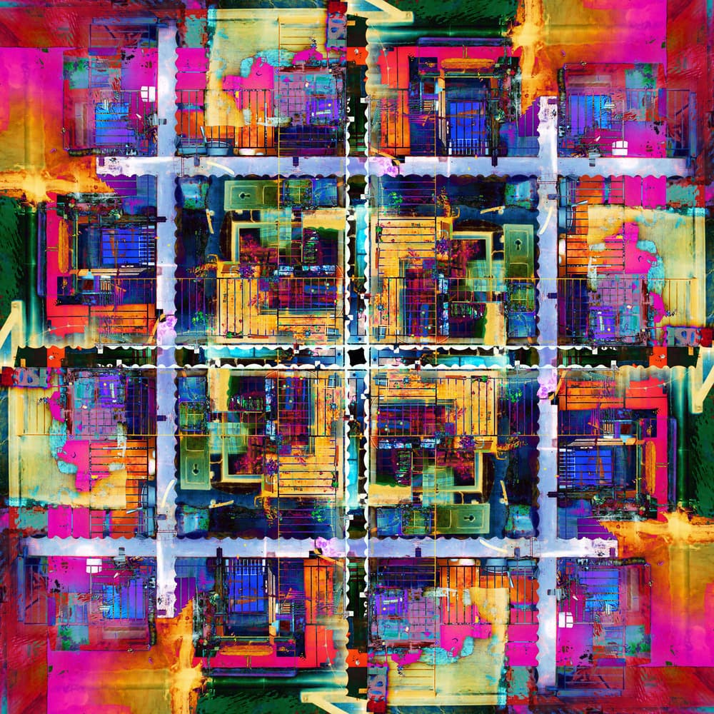 Vibrant City Mosaic by Igor Shrayer — canvas wall art