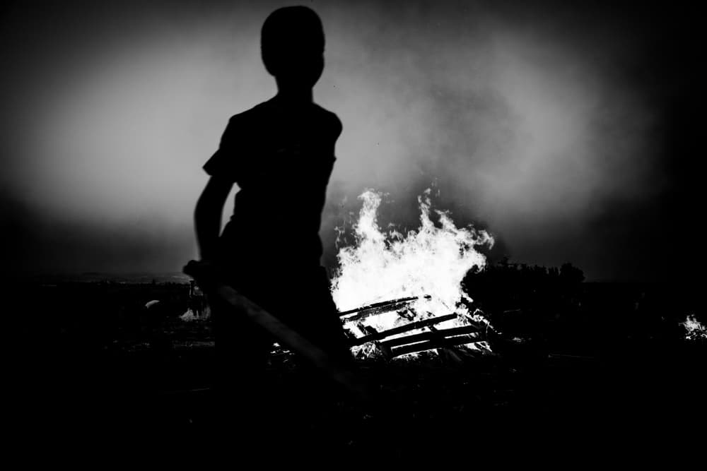 Silent Vigil By Firelight by Tal Paz-Fridman — canvas wall art