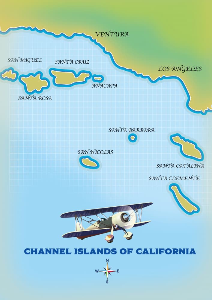 California Channel Islands Biplane by Nicholas — canvas wall art