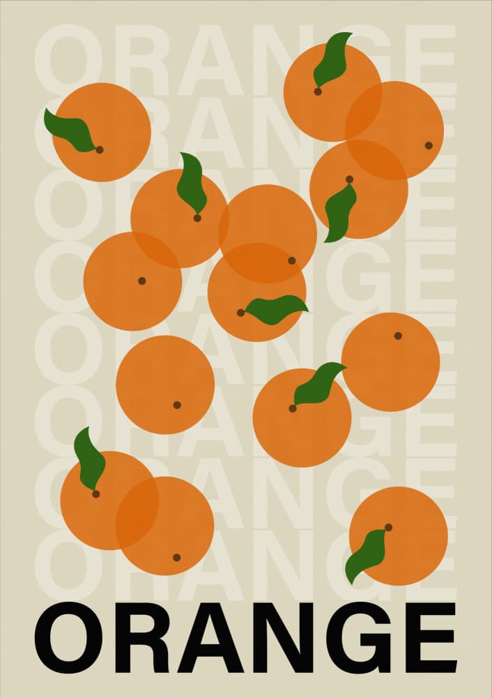 Fresh Orange Design by Paulina Budka — canvas wall art