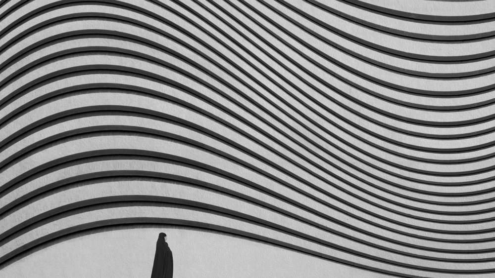 Solitary Figure Wavy Lines by alizolghadri93 — canvas wall art