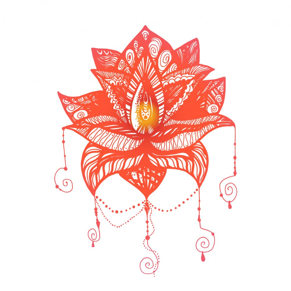 Glowing Red Lotus by Marika Barsrsind — canvas wall art