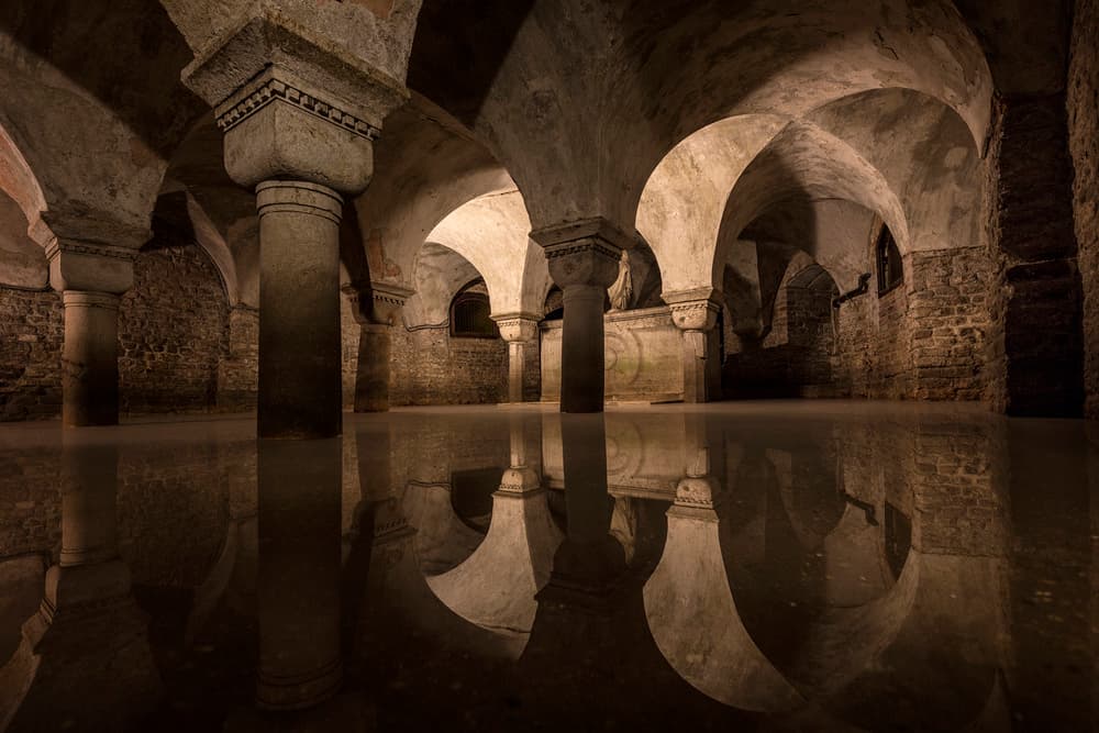 Ancient Crypt Reflection by Christopher Budny — canvas wall art