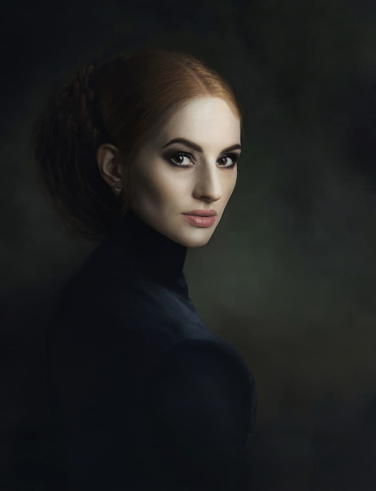 Mysterious Redhead Portrait by Аntonik — canvas wall art