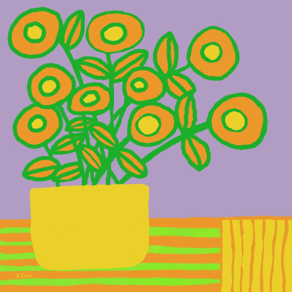 Modern Floral Arrangement by Sharyn Bursic — canvas wall art