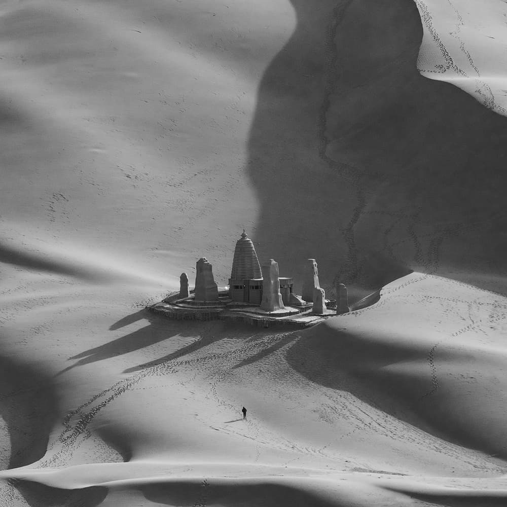 Desert Temple Solitude by Bingo Z — canvas wall art
