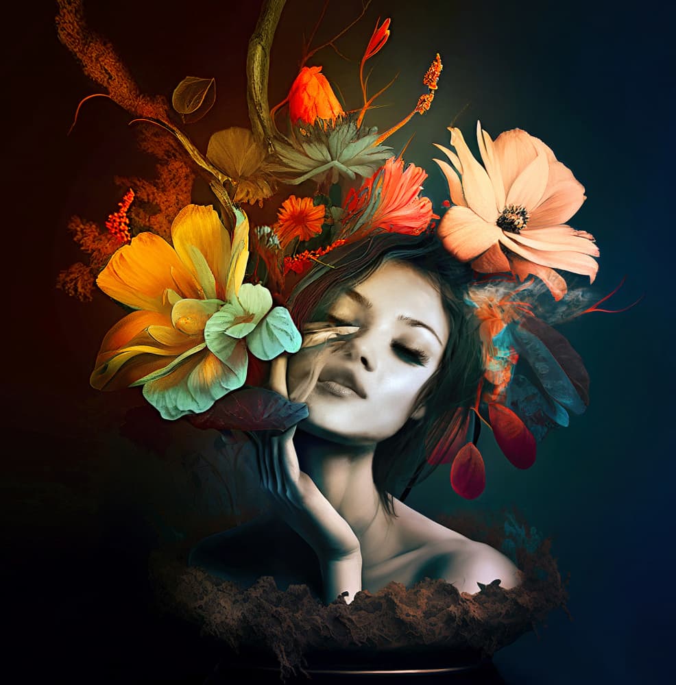Mystical Floral Beauty by Oren Hayman — canvas wall art