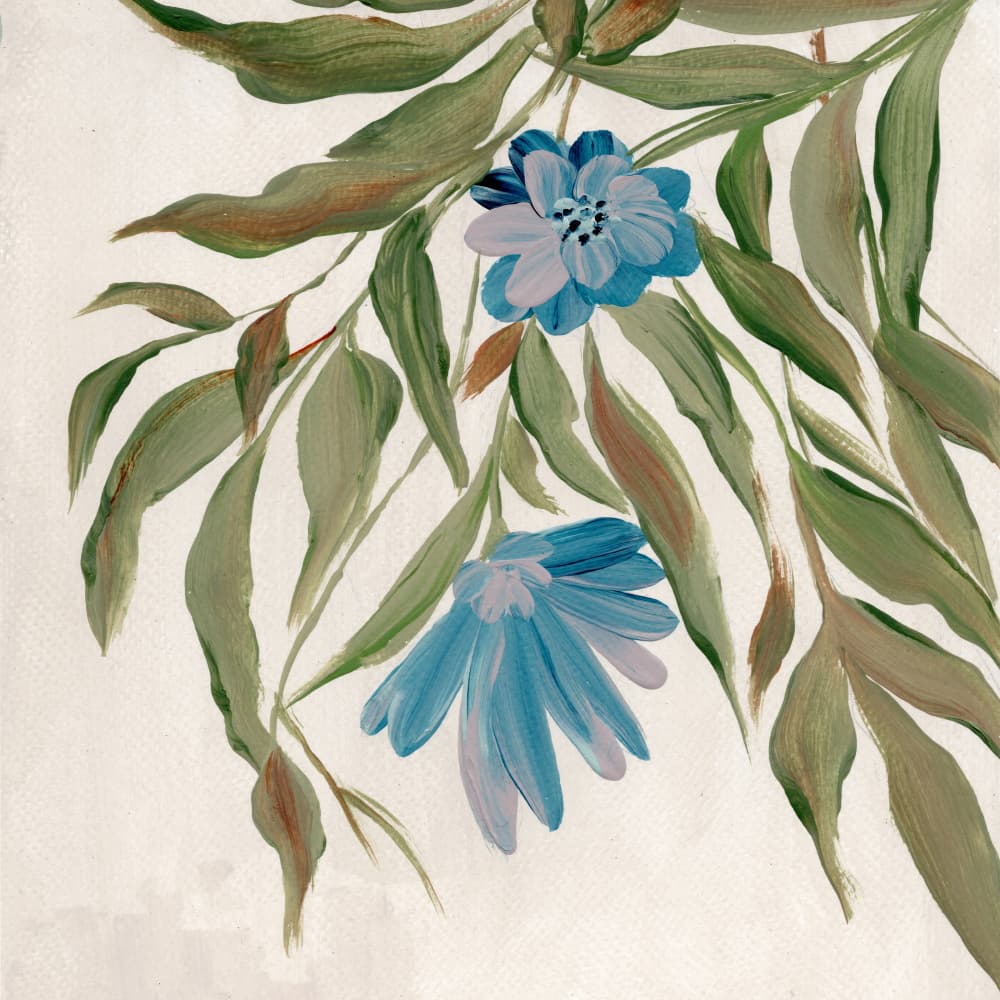 Blue Botanical Flow by Nikita Jariwala — canvas wall art