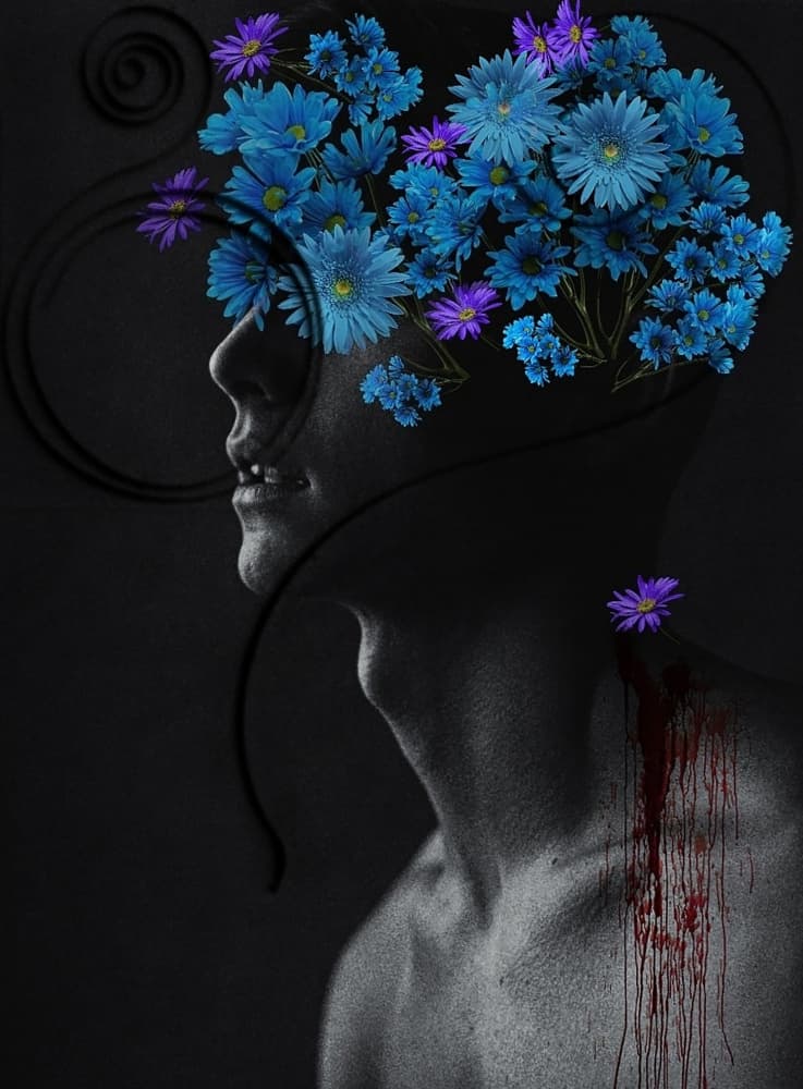 Conceptual Floral Mind by Ingrida Urbonavičienė — canvas wall art