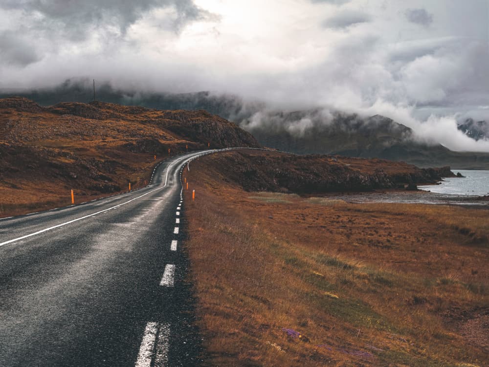 Dramatic Coastal Road by Dora Artemiadi — canvas wall art