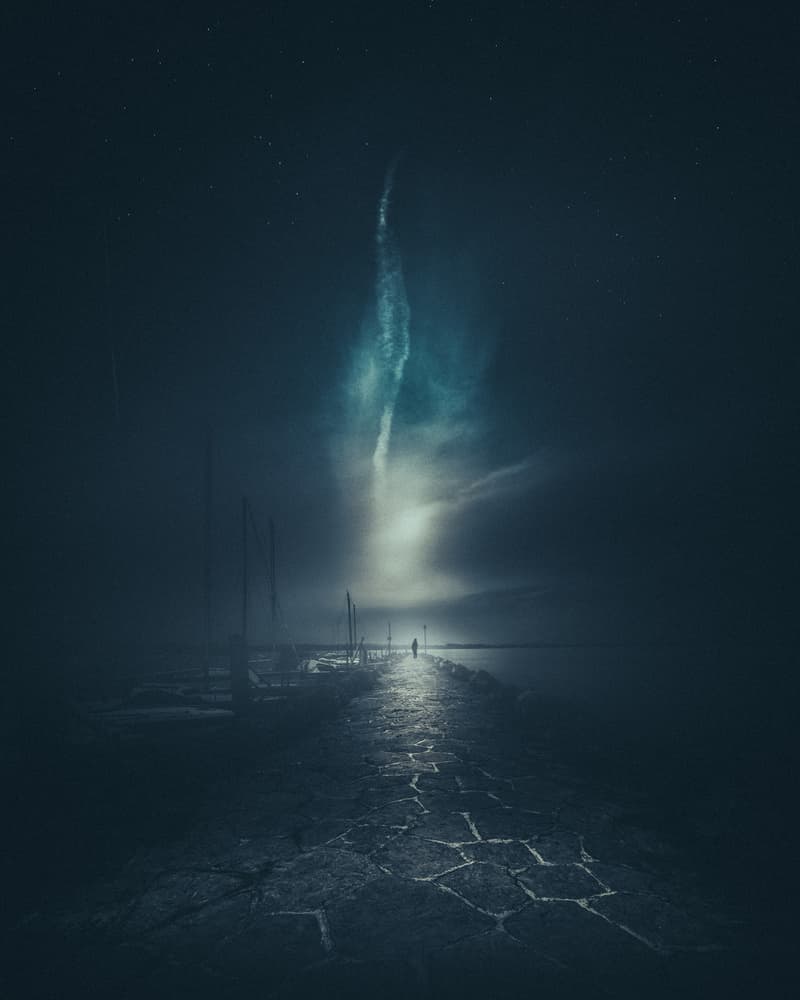 Mysterious Path Under Moonlight by Andrea Fraccaroli — canvas wall art