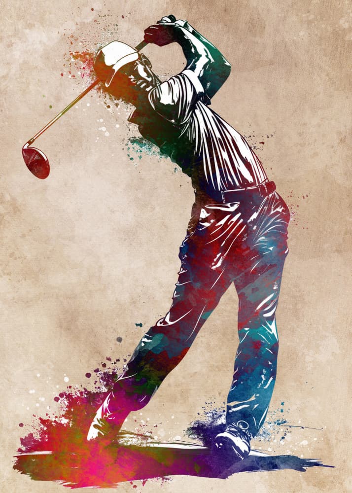 Dynamic Golf Swing by Justyna Jaszke — canvas wall art